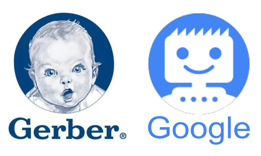 Gerber baby logo and Google robot logo