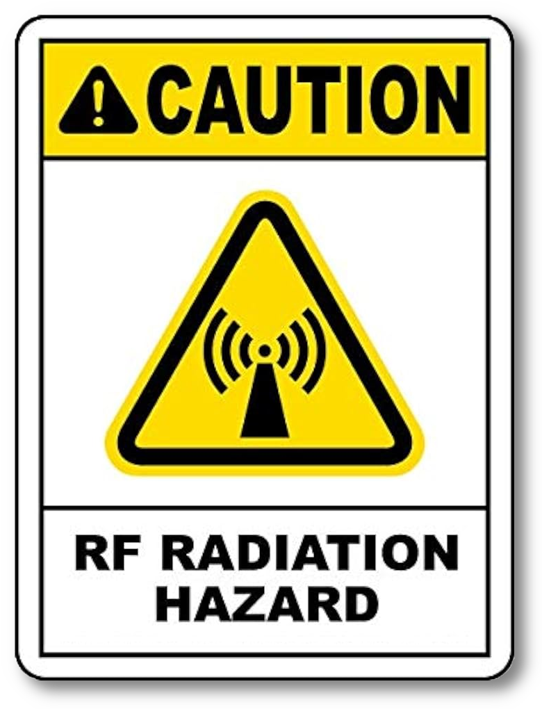 Caution RF Radiation yellow sign