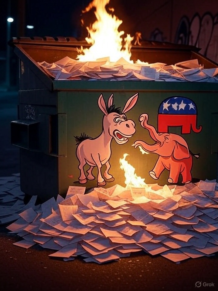 The dumpster fire of US politics.